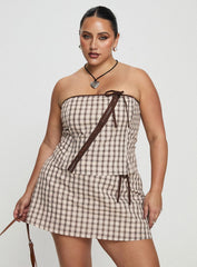 Korren Low Rise Skort Plaid Curve